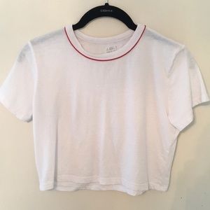 Brandy Melville/John Galt White Cropped T-Shirt